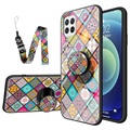 Checkered Pattern Samsung Galaxy A22 4G Hybrid Case - Colorful Mandala