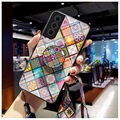 Checkered Pattern Samsung Galaxy S21 FE 5G Hybrid Case - Colorful Mandala