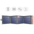 Choetech Foldable Solar Panel - USB, 14W - Black