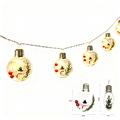 Christmas Snowman LED String Lights with Transparent Balls – 10 Warm White LEDs - 2m