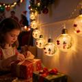 Christmas Snowman LED String Lights with Transparent Balls – 10 Warm White LEDs - 2m