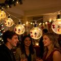Christmas Snowman LED String Lights with Transparent Balls – 10 Warm White LEDs - 2m