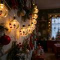 Christmas Snowman LED String Lights with Transparent Balls – 10 Warm White LEDs - 2m
