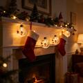 Christmas Snowman LED String Lights with Transparent Balls – 10 Warm White LEDs - 2m