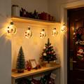 Christmas Snowman LED String Lights with Transparent Balls – 10 Warm White LEDs - 2m