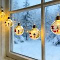 Christmas Snowman LED String Lights with Transparent Balls – 10 Warm White LEDs - 2m