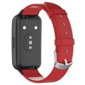 Classic Buckle Huawei Band 7 Leather Strap - Red
