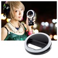 Clip-On Selfie Ring Light with 3 Brightness Mode - Black