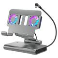 Cooling Docking Station with USB Hub for Asus ROG Ally X, Steam Deck, Nintendo Switch - Titanium Grey