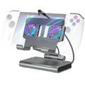 Cooling Docking Station with USB Hub for Asus ROG Ally X, Steam Deck, Nintendo Switch - Titanium Grey