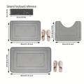 Coral Fleece Bathroom Mat Set – U-Shaped, Absorbent, Anti-Slip - 3 Pcs. - Grey