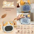 Corgi Dog LED Alarm Clock with Night Light - Yellow
