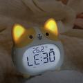 Corgi Dog LED Alarm Clock with Night Light - Yellow