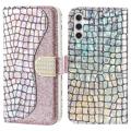 Croco Bling Series Samsung Galaxy A14 Wallet Case - Rose Gold