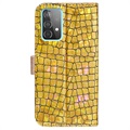 Croco Bling Series Samsung Galaxy A33 5G Wallet Case - Gold