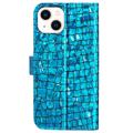 Croco Bling Series iPhone 14 Wallet Case - Blue