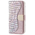 Croco Bling Samsung Galaxy A50 Wallet Case - Silver