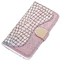 Croco Bling Samsung Galaxy A50 Wallet Case - Silver