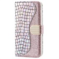 Croco Bling iPhone 11 Wallet Case - Silver