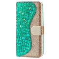 Croco Bling Series iPhone 13 Mini Wallet Case - Green