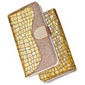 Croco Bling Series iPhone 13 Pro Wallet Case - Gold