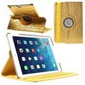 iPad Air Rotary Smart Leather Case - Crocodile - Gold