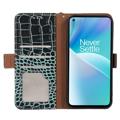 Crocodile Series OnePlus Nord 2T Wallet Leather Case with RFID - Green