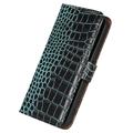 Crocodile Series OnePlus Nord 2T Wallet Leather Case with RFID - Green