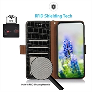 Xiaomi 17T Pro Crocodile Series Wallet Leather Case with RFID - Black