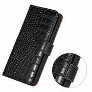 Xiaomi 17T Pro Crocodile Series Wallet Leather Case with RFID - Black