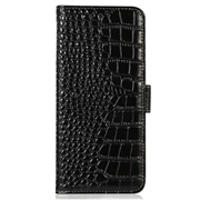Xiaomi 17T Pro Crocodile Series Wallet Leather Case with RFID - Black