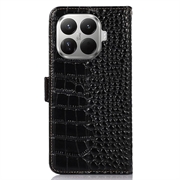 Xiaomi 17T Pro Crocodile Series Wallet Leather Case with RFID - Black