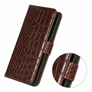 Xiaomi 17T Pro Crocodile Series Wallet Leather Case with RFID - Brown