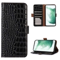 Crocodile Series Motorola Moto G32 Wallet Leather Case with RFID - Black