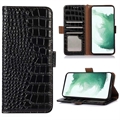 Crocodile Series Motorola Moto G32 Wallet Leather Case with RFID - Black