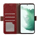 Crocodile Series Samsung Galaxy A53 5G Wallet Leather Case with RFID - Red