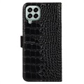 Crocodile Series Samsung Galaxy M33 Wallet Leather Case with RFID - Black