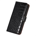 Crocodile Series Samsung Galaxy M33 Wallet Leather Case with RFID - Black