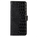 Crocodile Series Samsung Galaxy Xcover6 Pro Wallet Leather Case with RFID - Black