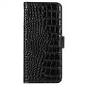 Crocodile Series iPhone 14 Wallet Leather Case with RFID - Black