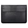 Crocodile Skin Laptop Sleeve with Stand - 11-12" - Black
