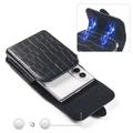 Crocodile Texture Waist Bag for Foldable Phones - Rotating Belt Clip - Black