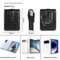 Crocodile Texture Waist Bag for Foldable Phones - Rotating Belt Clip - Black