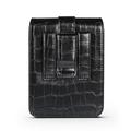 Crocodile Texture Waist Bag for Foldable Phones - Rotating Belt Clip - Black