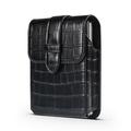 Crocodile Texture Waist Bag for Foldable Phones - Rotating Belt Clip - Black