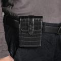 Crocodile Texture Waist Bag for Foldable Phones - Rotating Belt Clip - Black