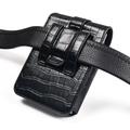 Crocodile Texture Waist Bag for Foldable Phones - Rotating Belt Clip - Black