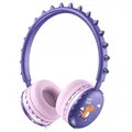 Cute Dinosaur Stereo Kids Headphones Y18 - 3.5mm - Purple