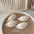 Cute Dumpling Squishy Stress Relief Toy with Keychain - White