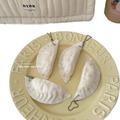 Cute Dumpling Squishy Stress Relief Toy with Keychain - White